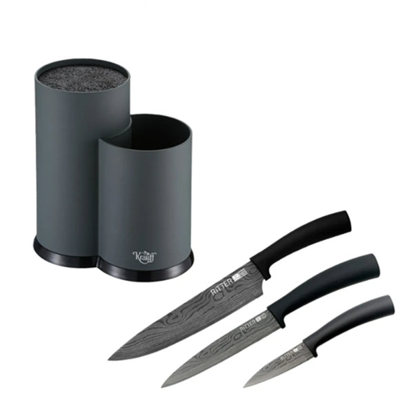 Набір ножів Krauff Ritter з підставкою та обробною дошкою (28797) - фото 5 Набір ножів Krauff Ritter з підставкою та обробною дошкою (28797) - фото 5
