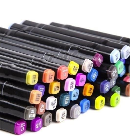 Набір фломастерів двосторонніх для скетчингу та малювання в сумці 120 кольорів (DR014859)