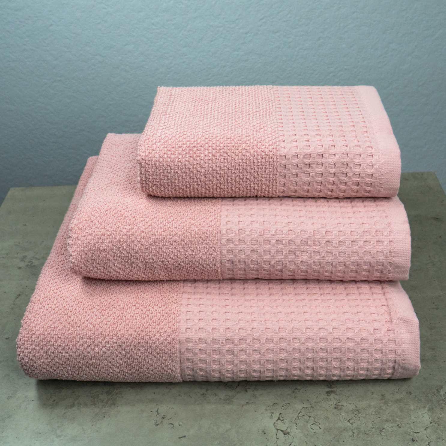 Комплект полотенец GM Textile Бордюр вафельный 3 шт. Розовый (500-3k-vb-pink)