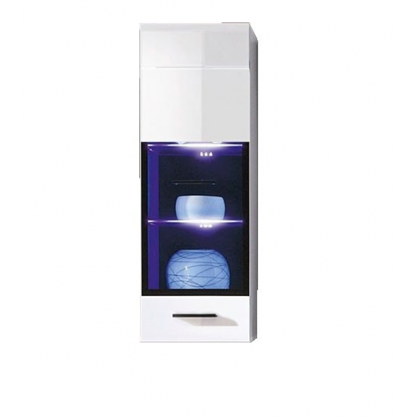 Вітрина для кабінету навісна ліва Gerbor Вушер ДСП/МДФ SFW1Wm/L 400х375х1250 мм Білий (4960)