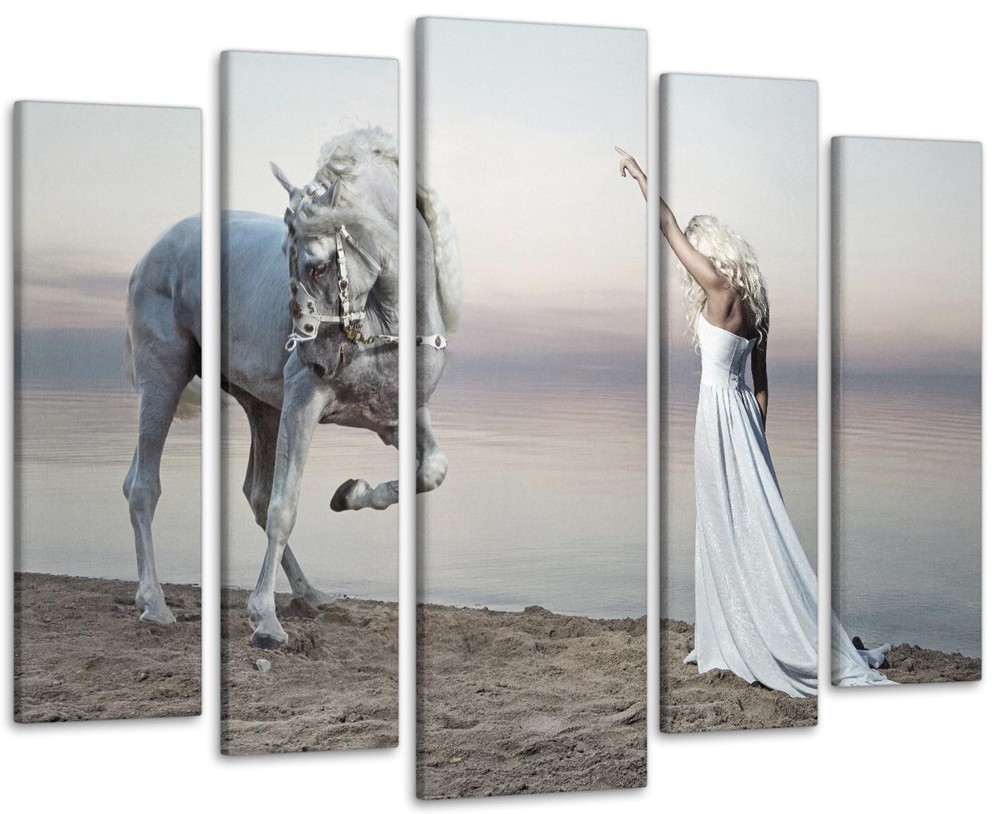 Картина модульная Лошадь и Девушка 99х140 см (Art-295_5)