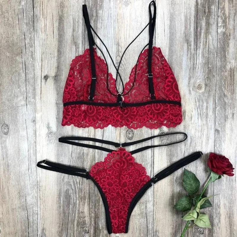 Комплект білизни Ажурна гармонія M/L Червоний (Н-0860-Ч) - фото 4 Комплект білизни Ажурна гармонія M/L Червоний (Н-0860-Ч) - фото 4