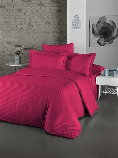 Комплект постельного белья Lighthouse Exclusive Sateen Stripe Lux 200х220 см/50x70 см 4 шт. Бордовый