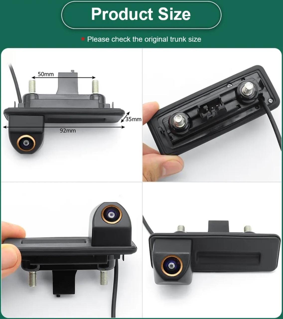 Камера GreenYi-AHD8012 Audi Skoda FULL HD штатная в ручку багажника с кнопкой 175° 1920x1080 - фото 2