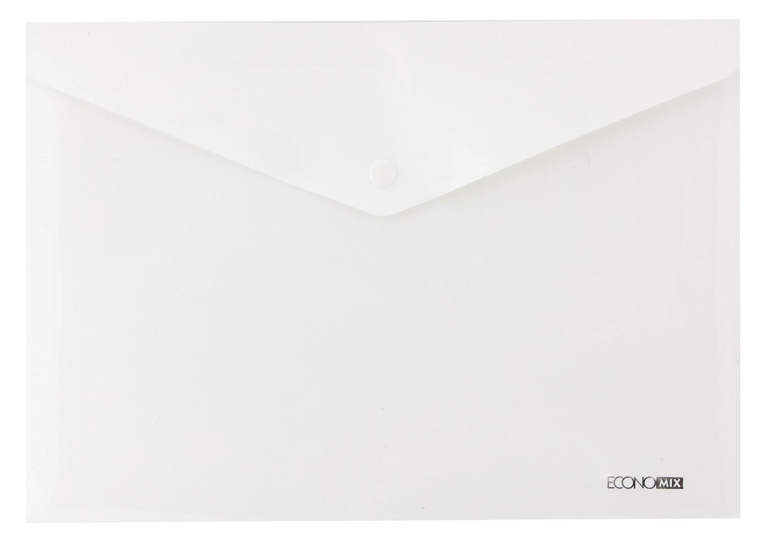 Папка-конверт Economix на кнопке А4 полипропилен Белый (Е31301-14)