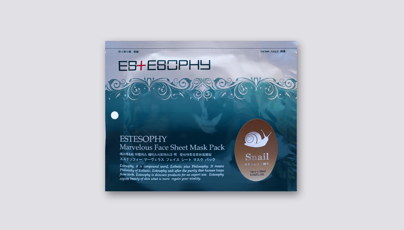 Маска для лица лифтинг Estesophy Marvelous Sheet Snail 1 шт. (1201290784)