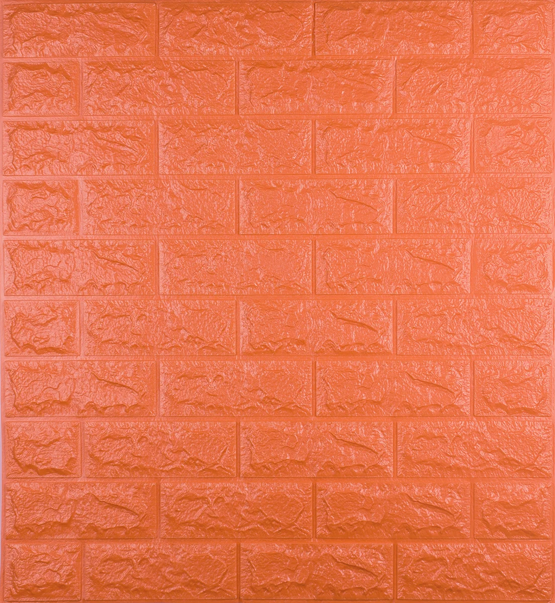 Самоклеюча 3D панель Sticker Wall декоративна під цеглу 700х770х7 мм Помаранчевий