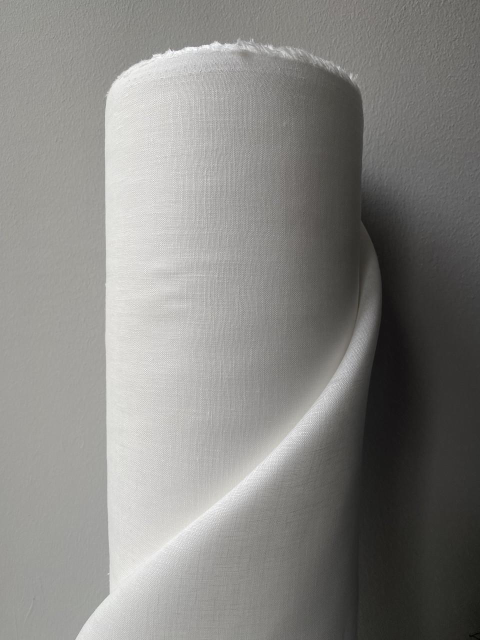 Ткань Linen Plus костюмная 100% лен Белый с молочным оттенком 101 - фото 1 Ткань Linen Plus костюмная 100% лен Белый с молочным оттенком 101 - фото 1