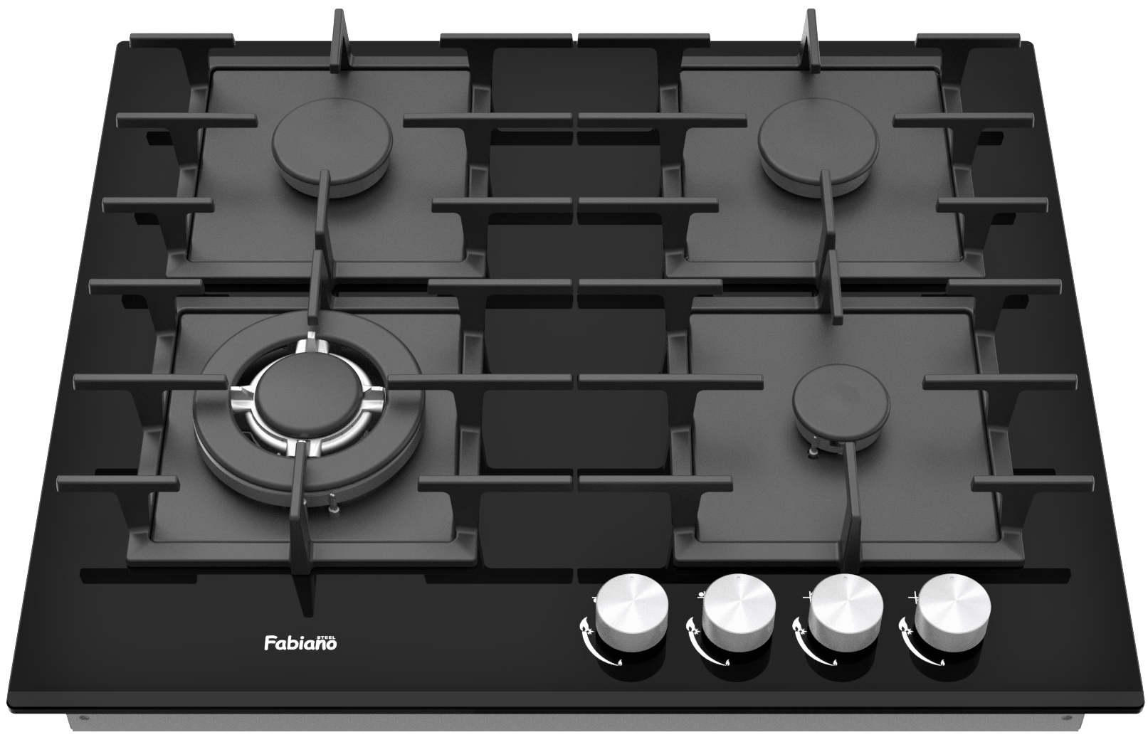 Варильна поверхня газова Fabiano FHG 1444 VGHT2 Black Glass (8111.406.1469)