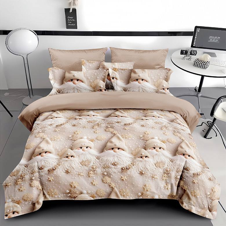 Постельное белье сатин 5D двуспальное 70х70 см Светло-желтый - фото 1 Постельное белье сатин 5D двуспальное 70х70 см Светло-желтый - фото 1