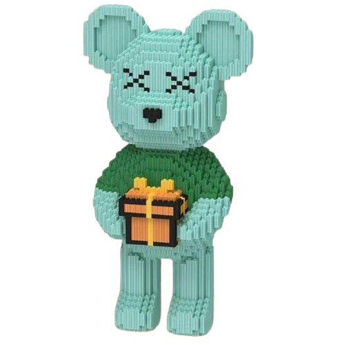 Конструктор Magic Blocks Bearbrick Ведмедик 2088 дет. 42,8 см Зелений (9102) - фото 1