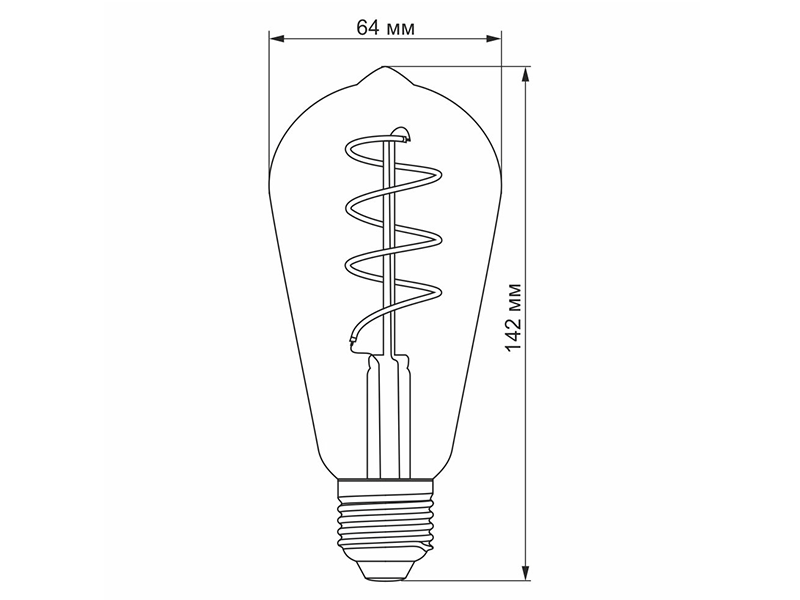 Лампа светодиодная Videx Filament ST64FASD 5W E27 2200K Бронзовый (VL-ST64FASD-05272) - фото 3