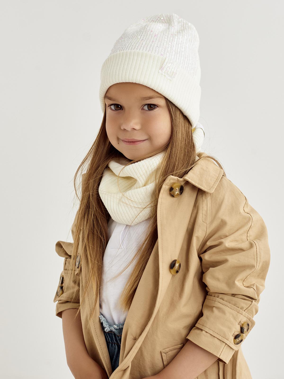 Шапка и Снуд Дембохаус р. 48 Молочный