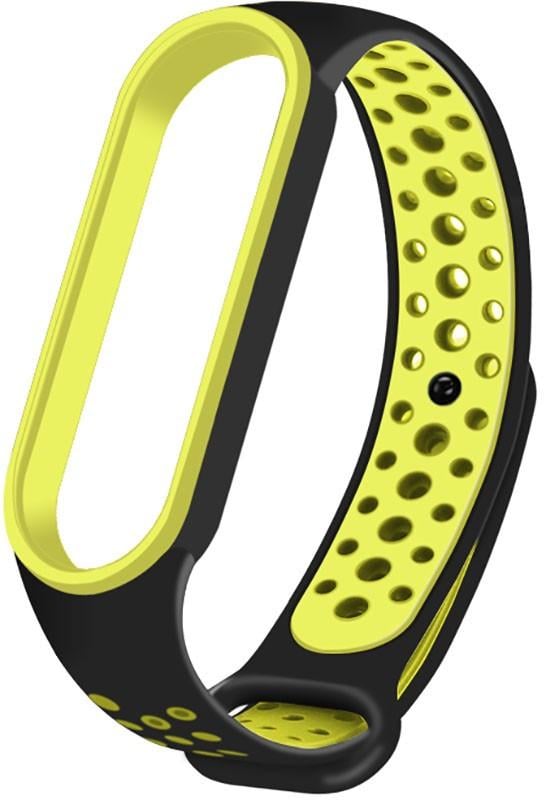 Ремінець UWatch Replacement Sports Strap for Mi Band 5/6/7 Black/Yellow