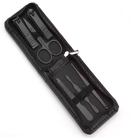 Набір інструментів для манікюру та педикюру 6 шт. Чорний
