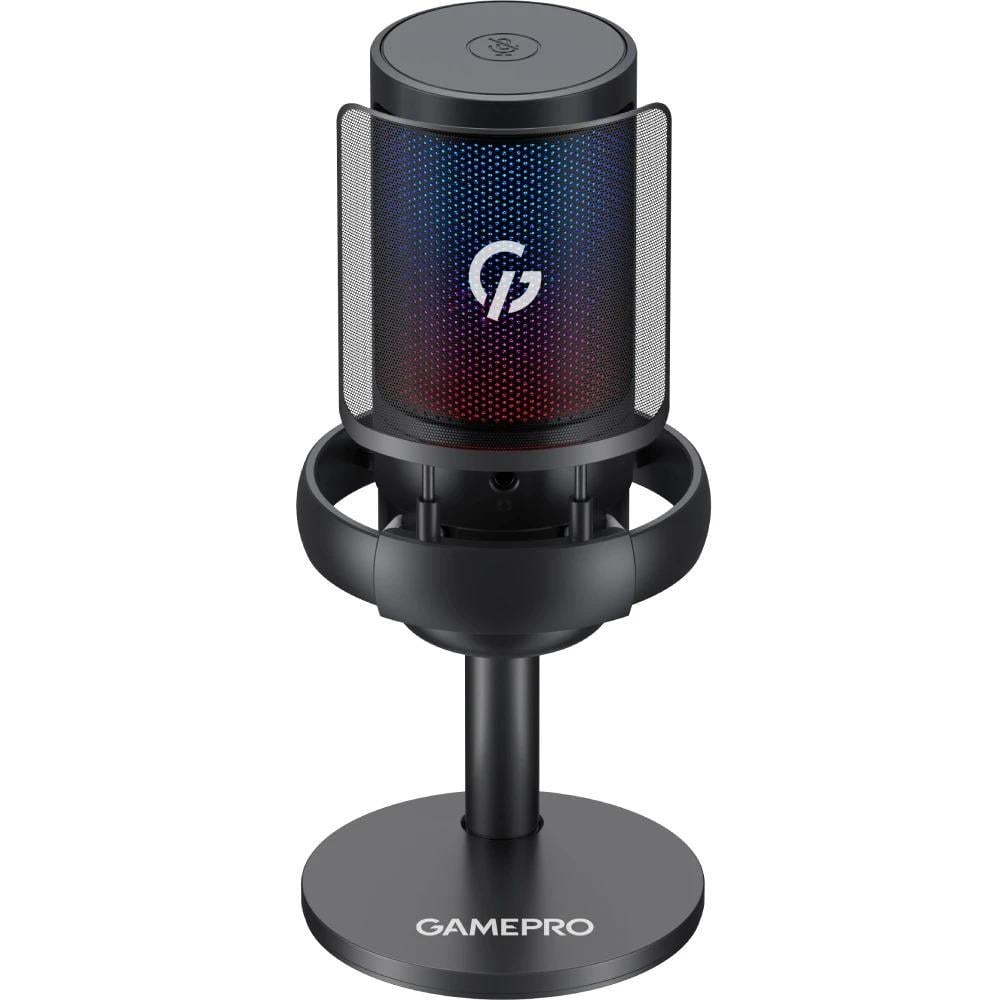 Микрофон проводной GamePro UGM105B конденсаторный 1,8 м USB-C RGB 20000 Гц Black (36944090)