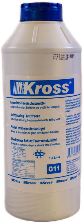 Антифриз KROSS G11 концентрат -37°С при 1:1 1,5 л Синий (000039155) Антифриз KROSS G11 концентрат -37°С при 1:1 1,5 л Синий (000039155)