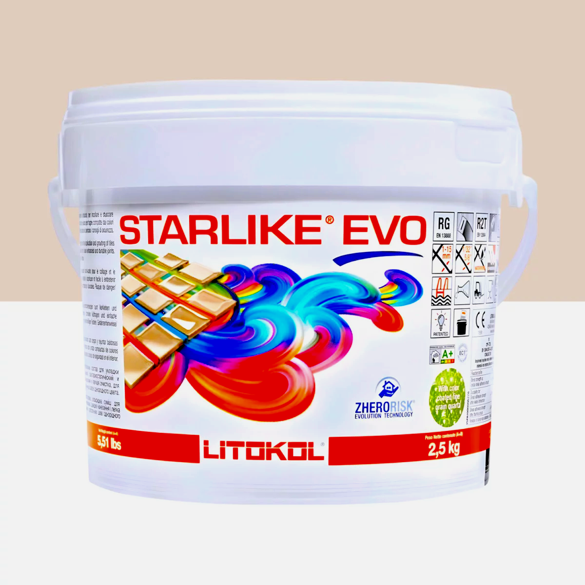 Затирка для плитки Litokol Starlike EVO 202 двокомпонентна епоксидна 2,5 кг Натурале