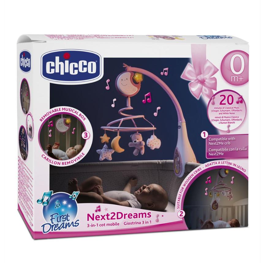 Мобиль-карусель музыкальный Chicco Next2Dreams 3в1 Розовый (143070) - фото 5