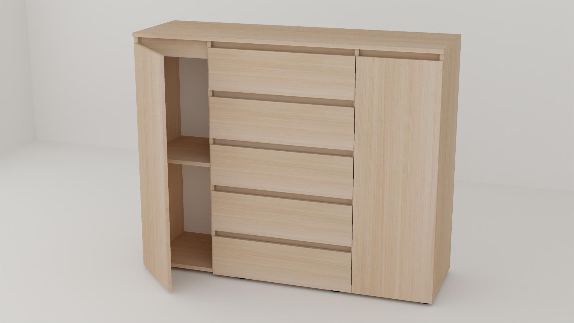 Комод Алекса СН-151/45 140х45х111 см Дуб молочный Комод Алекса СН-151/45 140х45х111 см Дуб молочный