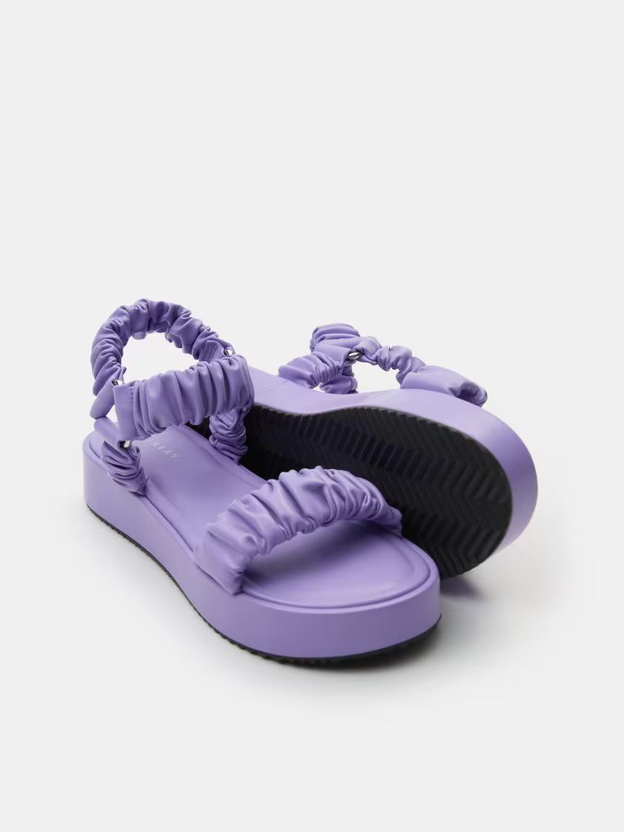 Сандалі Sinsay з декоративними зборками і платформою р. 37 Фіолетовий (9649137) - фото 2 Сандалі Sinsay з декоративними зборками і платформою р. 37 Фіолетовий (9649137) - фото 2