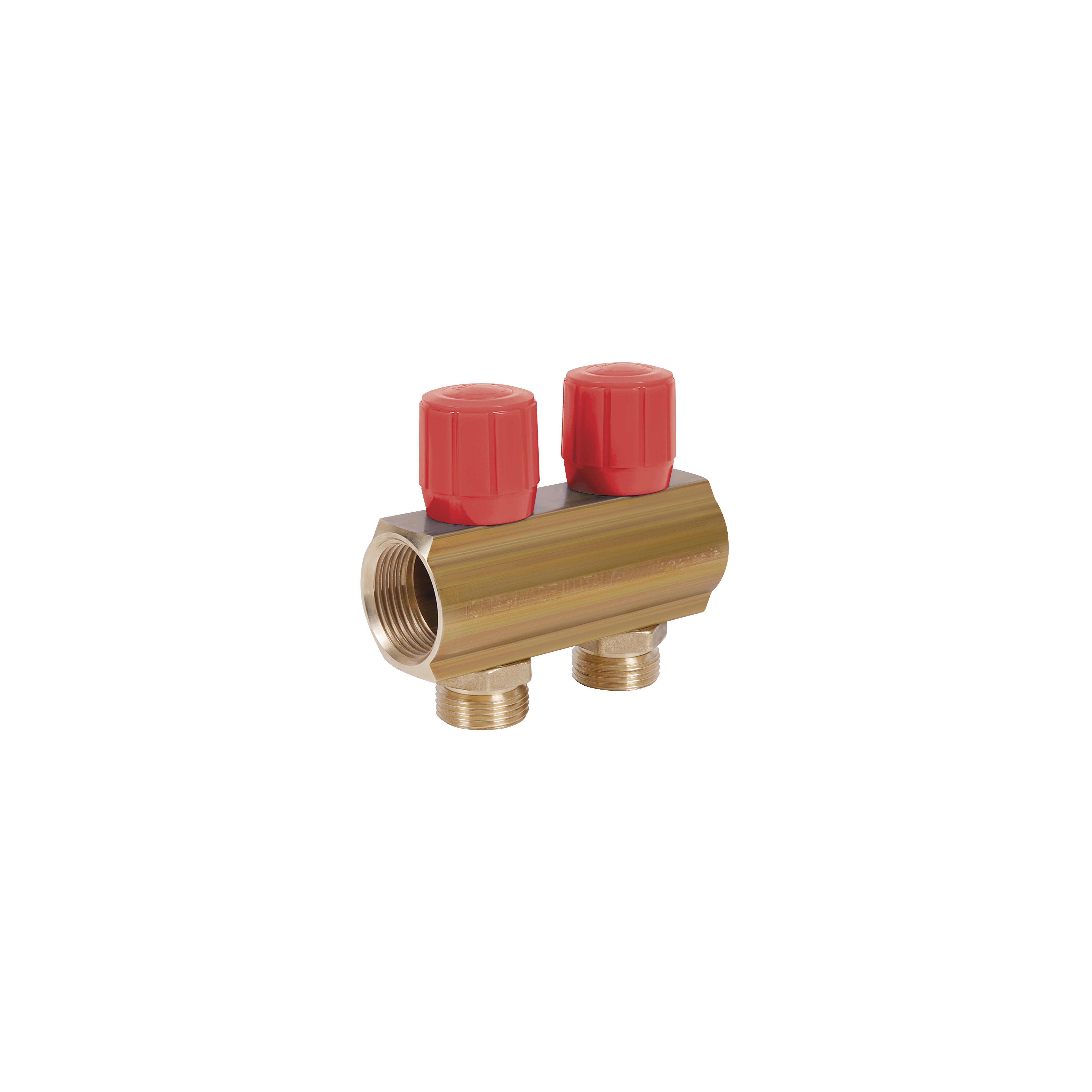 Коллектор ICMA с регулировочными вентилями 1" 2 выхода №1105 Red (SD00049594)