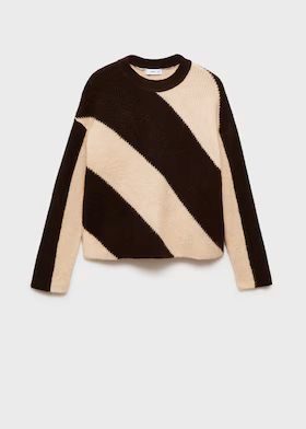 Джемпер в смужку MANGO 87010451 L Коричневий/Бежевий - фото 2