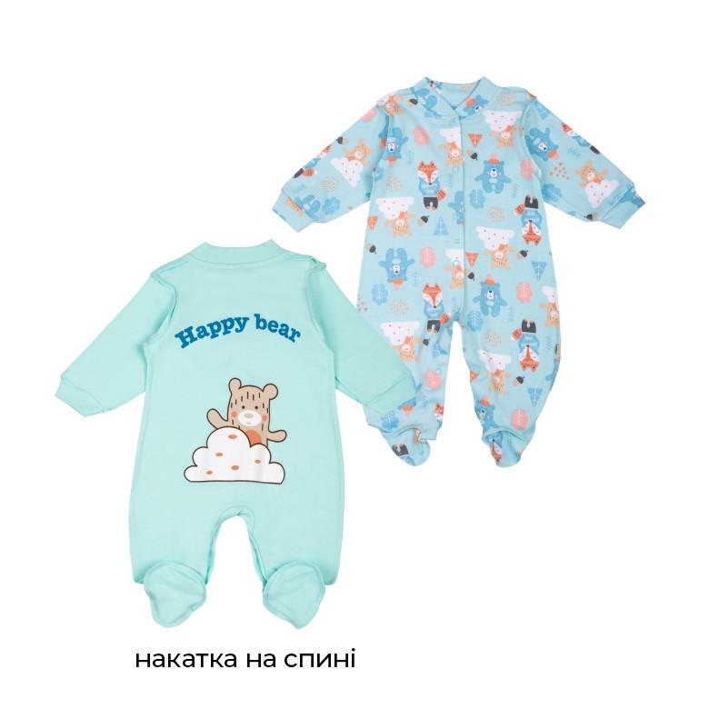 Комбинезон детский комплект для мальчика GABBI KB-24-8 56 см 2 шт. Голубой/Ментоловый (14189) - фото 2 Комбинезон детский комплект для мальчика GABBI KB-24-8 56 см 2 шт. Голубой/Ментоловый (14189) - фото 2