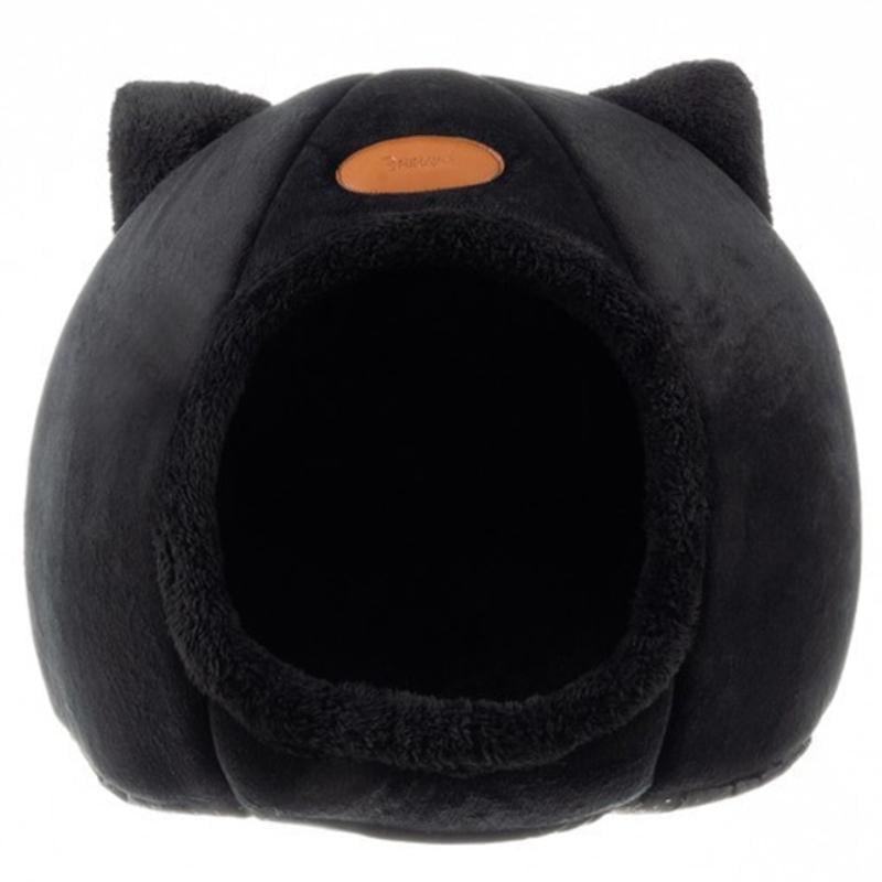 Лежак-будиночок плюшевий Purlov 21947 для котів і собак з подушкою