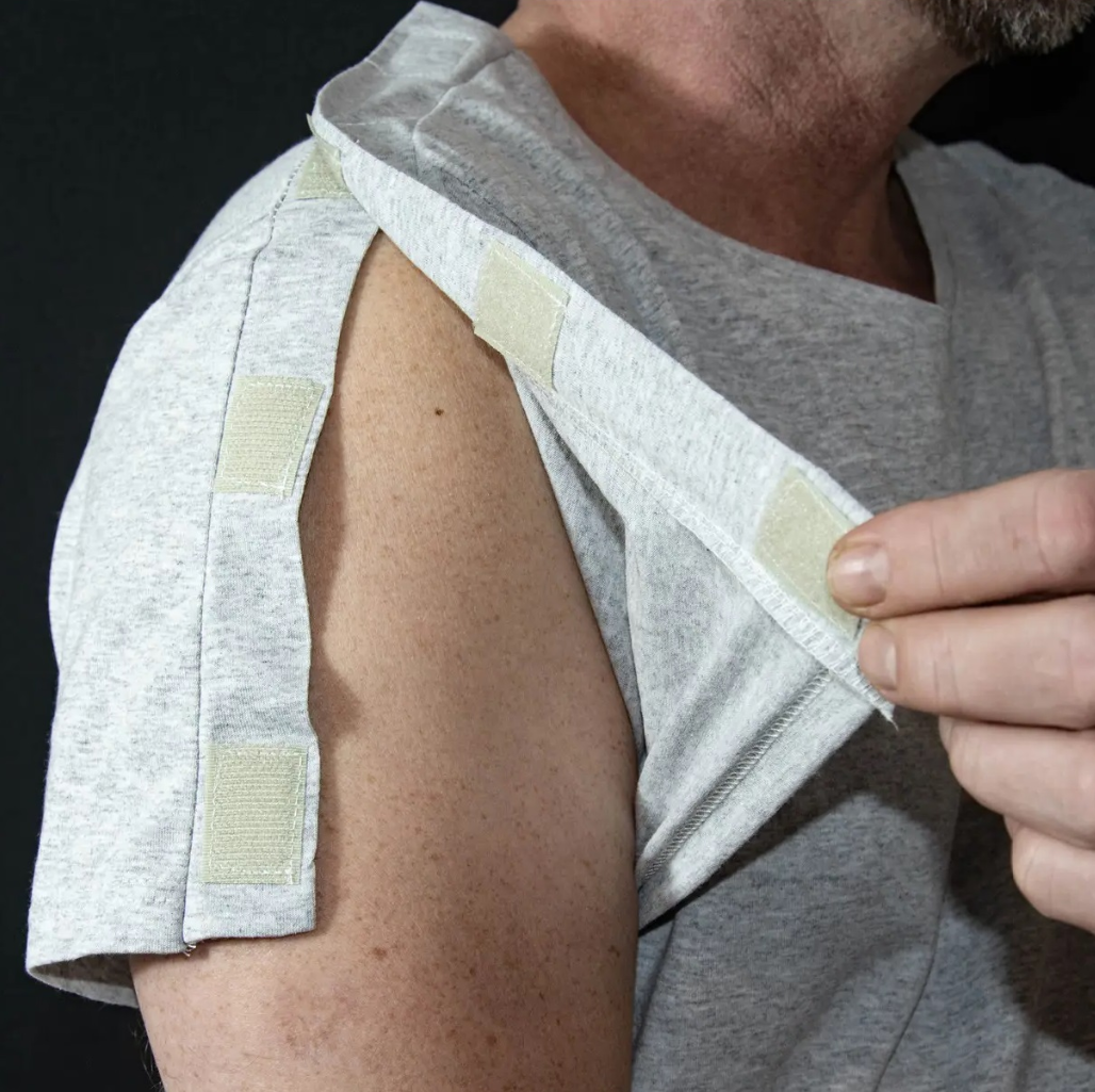 Футболка адаптивна чоловіча при травмуванні Kirasa KI427L 50 L Сірий меланж (27824) - фото 5