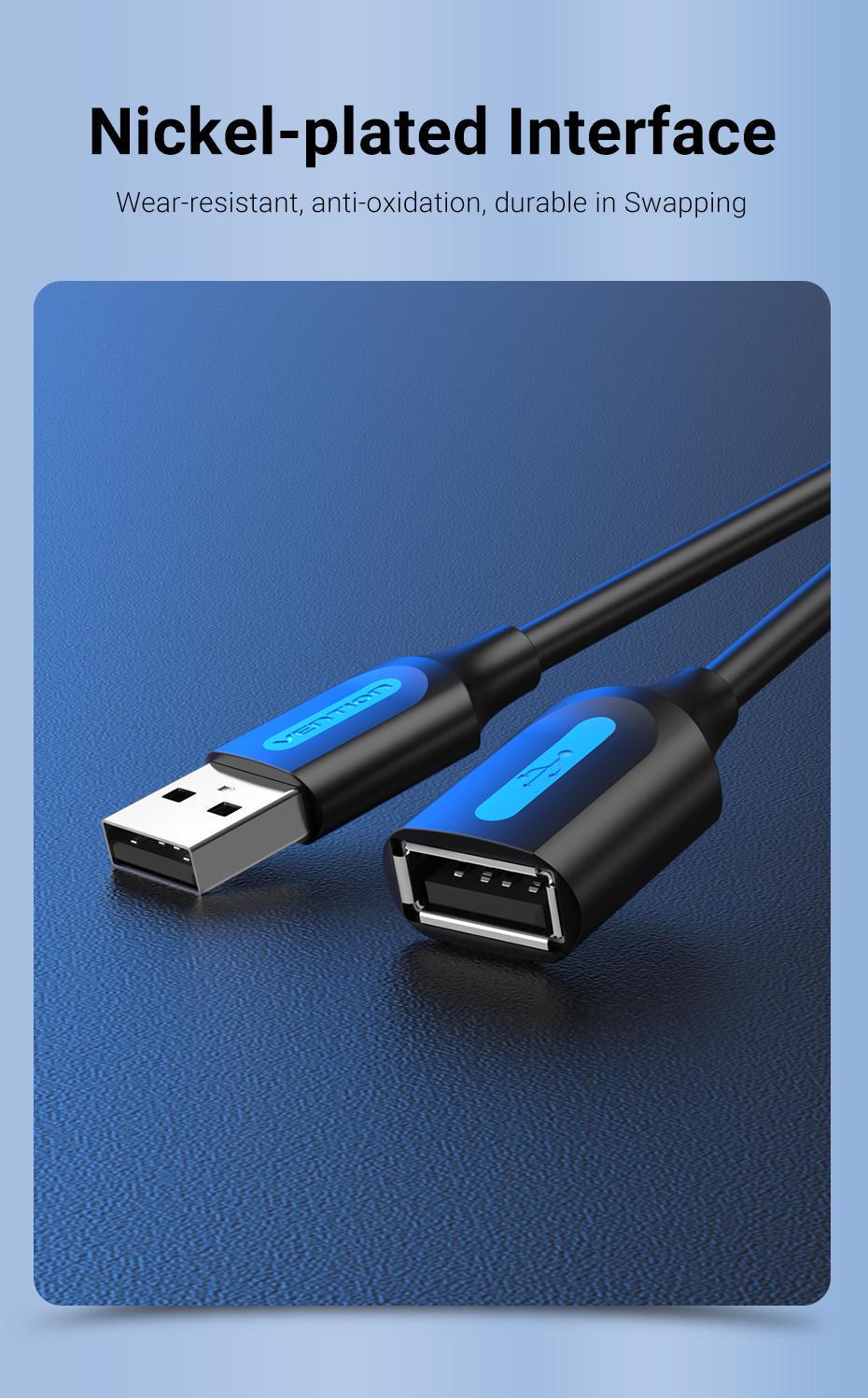 Кабель Vention USB 2.0 480 Мбіт/с USB-A папа на USB-A мама 1,5 м Чорний (CBIBG) - фото 12 Кабель Vention USB 2.0 480 Мбіт/с USB-A папа на USB-A мама 1,5 м Чорний (CBIBG) - фото 12