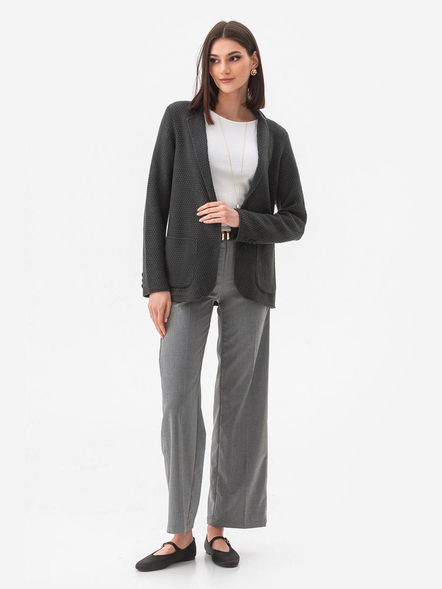 Пиджак женский рисовой вязки SVTR р. 40-42 Темно-серый (598) - фото 7 Пиджак женский рисовой вязки SVTR р. 40-42 Темно-серый (598) - фото 7