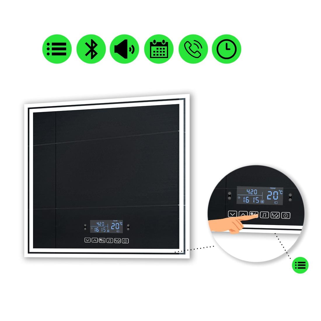 Зеркало с LED подсветкой Marita с Smart-блоком 60x60 см (Maritak12)