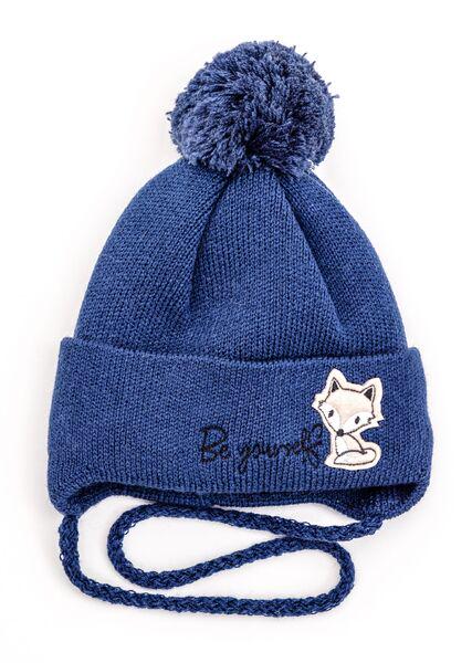 Шапка детская для мальчиков Лисенок D896 хлопок 38-42 см Бирюзовый