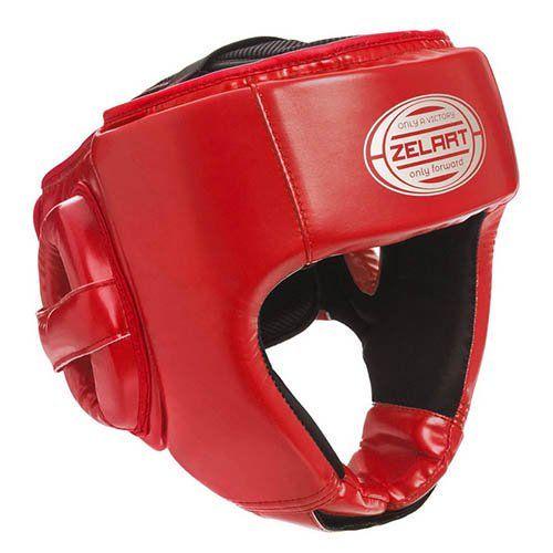 Шлем боксерский Zelart BO-1362 открытый XL Красный/Серебряный (37363088)