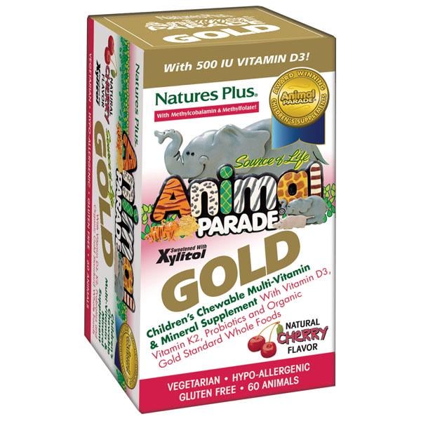 Мультивітаміни Animal Parade Gold Natures Plus для дітей смак вишні 60 жувальних таблеток (NTP29931) - фото 1