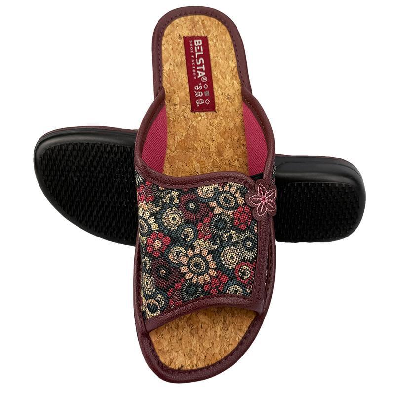 Домашние тапочки женские текстильные 166-1 p. 37 23,5-24 см Бордовый