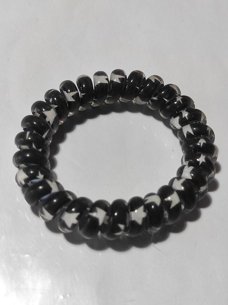 Резинка Спираль толстая со звездным рисунком 5,5 см Черный (52-4-1784-Ч)