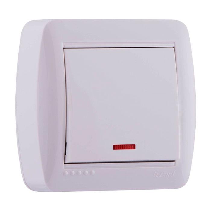 Выключатель Lezard Demet 1-клавишный с подсветкой Белый (7110200111)