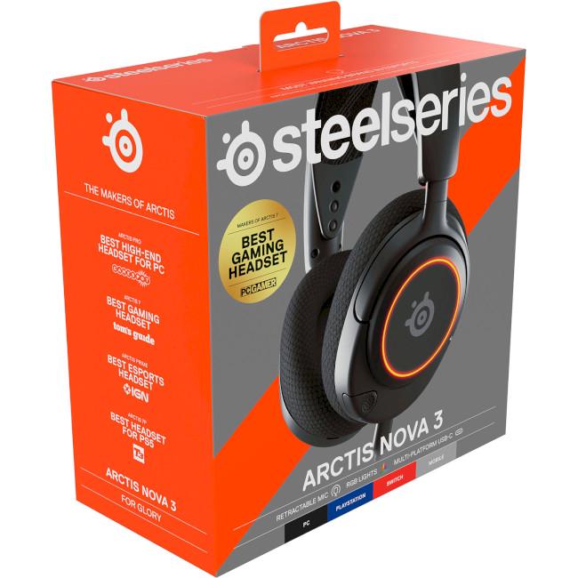 Наушники игровые SteelSeries Arctis Nova 3 с проводом 1,2 м Black (61631) - фото 9 Наушники игровые SteelSeries Arctis Nova 3 с проводом 1,2 м Black (61631) - фото 9