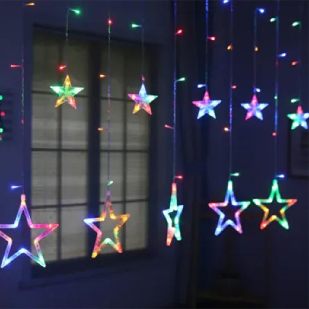 Гирлянда новогодняя Star Curtain Звезды 3х0,8х0,5 м Разноцветный (7753)