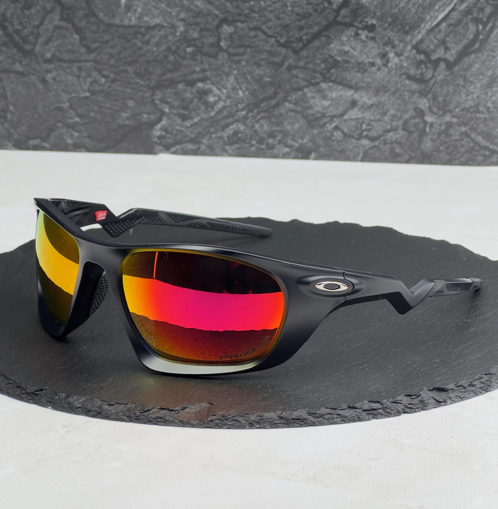 Солнцезащитные очки Oakley Lateralis OO9431 матовые с линзой Prizm Ruby поляризованные спортивные мужские Черный