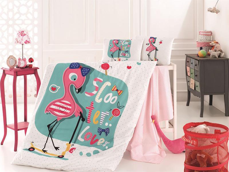 Комплект постельного белья детский BELIZZA для новорожденных Flamingo Комплект постельного белья детский BELIZZA для новорожденных Flamingo