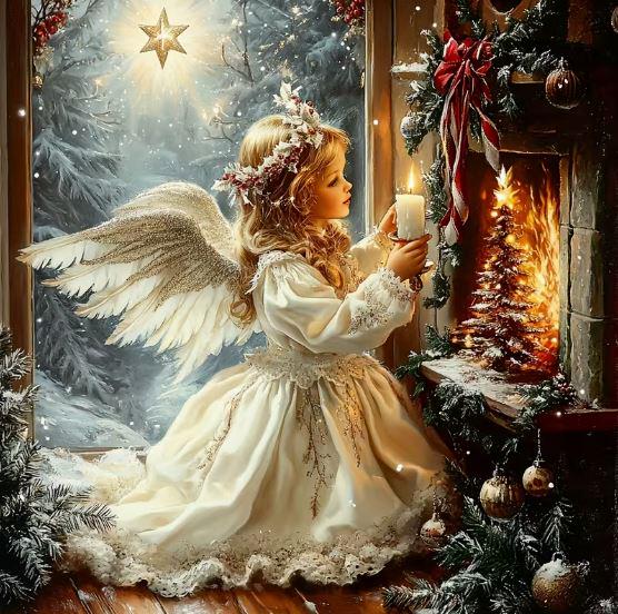 Набор для вышивки крестом Свет Рождества 14CT канва Аида с нанесенным рисунком 40x40 см (2864850009)