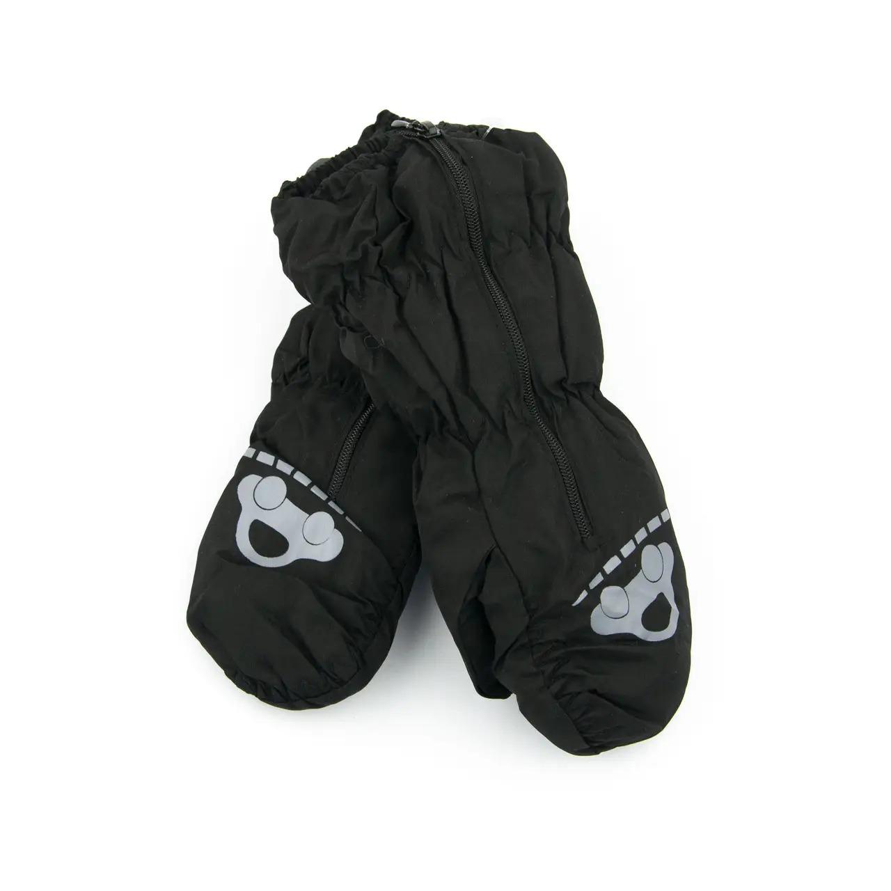 Детские перчатки болоневые лыжные 2-4 года на замочке Черный (23-12-72)