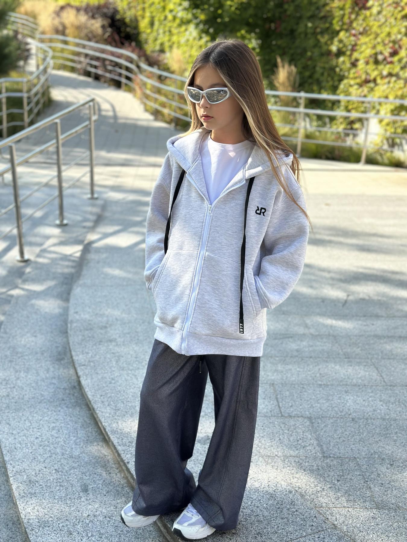 Худи на флисе зіп IRmAS 1304 140 см Серый меланж