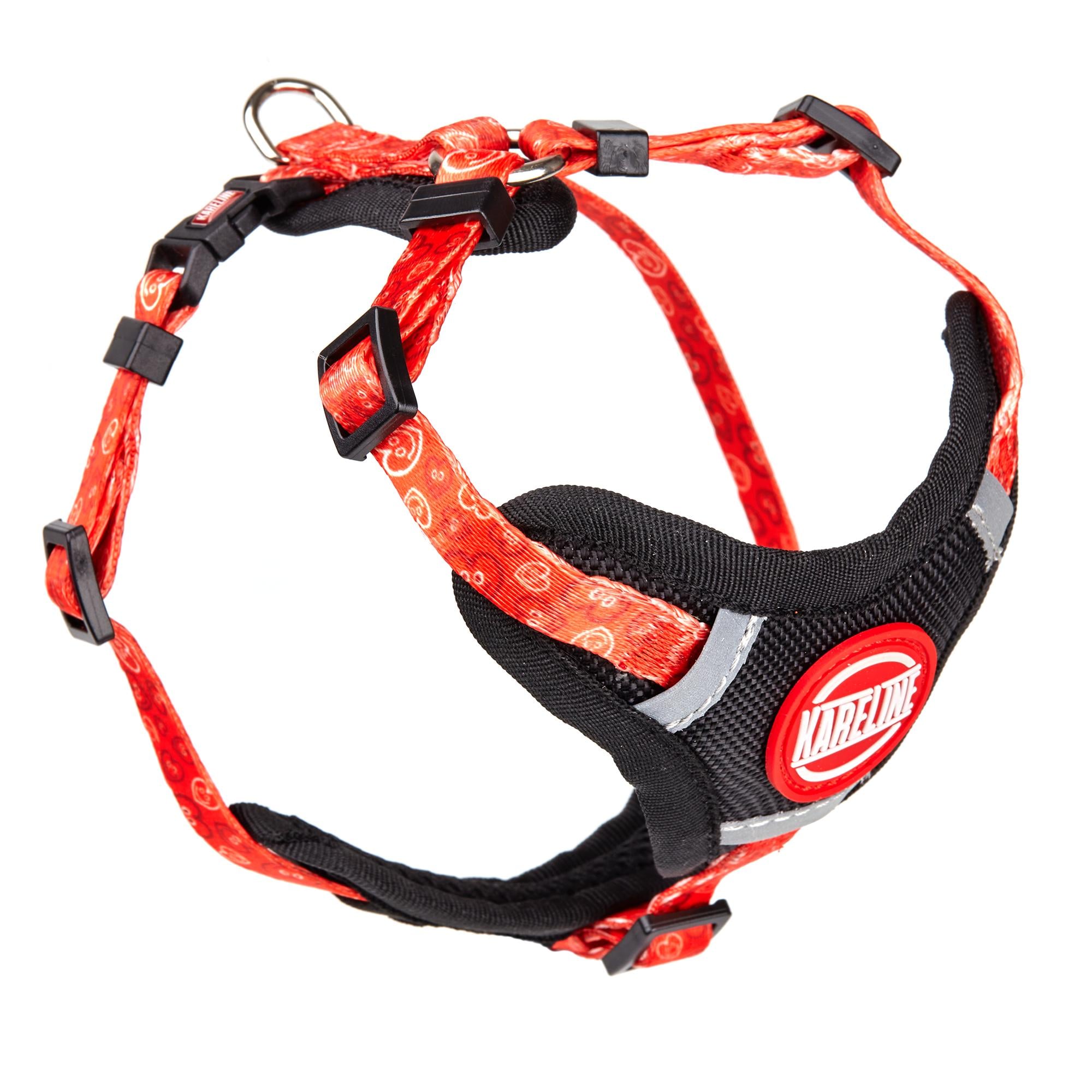 Шлея KareLine HEARTS из нейлона с узором логотипом и пластиковой пряжкой 10 мм А 220-300 мм В 280-380 мм (0880/6)