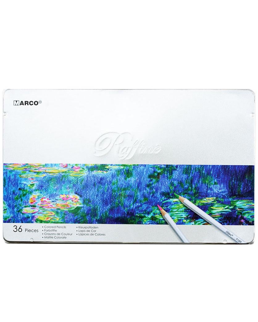 Карандаши цветные Marco Raffine 36 цветов в металлическом кейсе (7100-36TN)