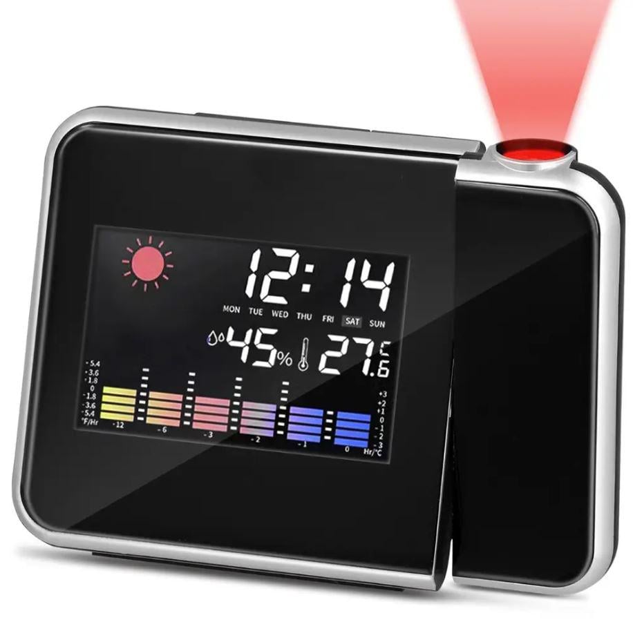 Часы-метеостанция настольные с проектором Color Screen M-8190 Черный - фото 8 Часы-метеостанция настольные с проектором Color Screen M-8190 Черный - фото 8