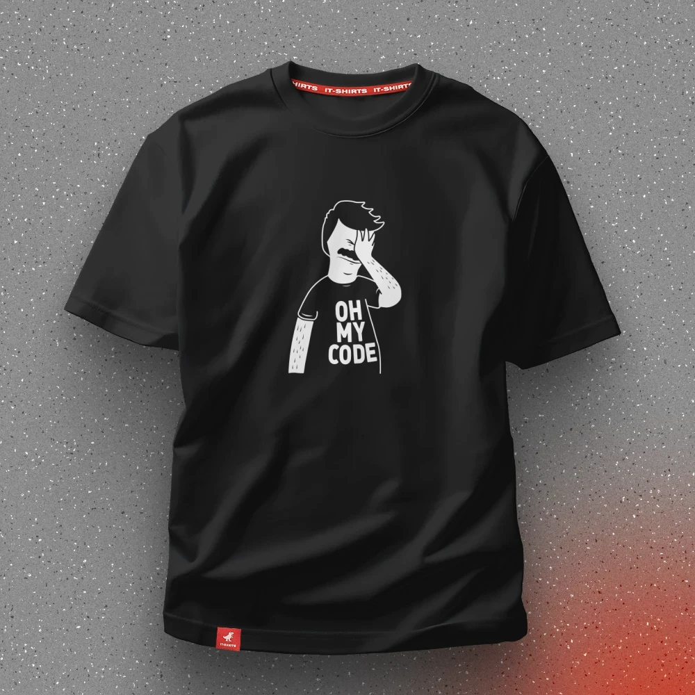 Футболка программиста Oh my code! когда увидел свой старый код L Черный (IT-112T-B-L)